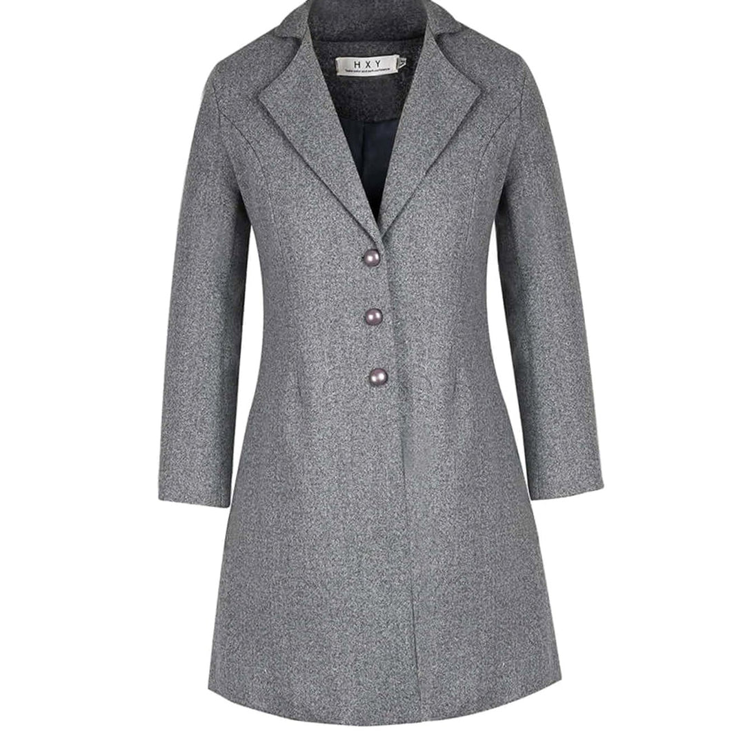 Women's Tailored Lapel Button-Front Longline Trench Coat