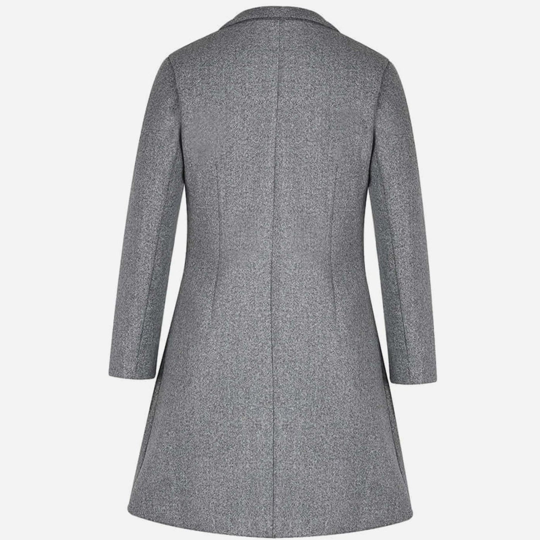 Women's Tailored Lapel Button-Front Longline Trench Coat