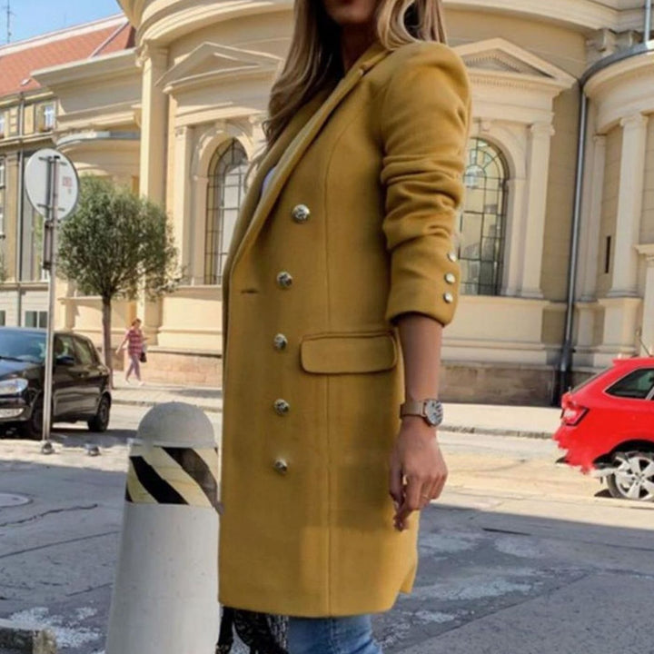 Women's Vintage Double-Breasted Wool-Look Trench Coat