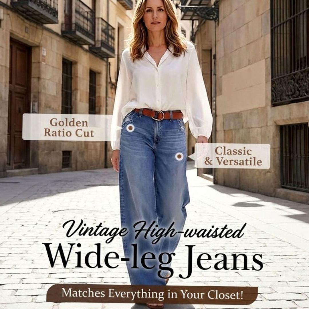 Women's Vintage High-Waist Wide-Leg Jeans