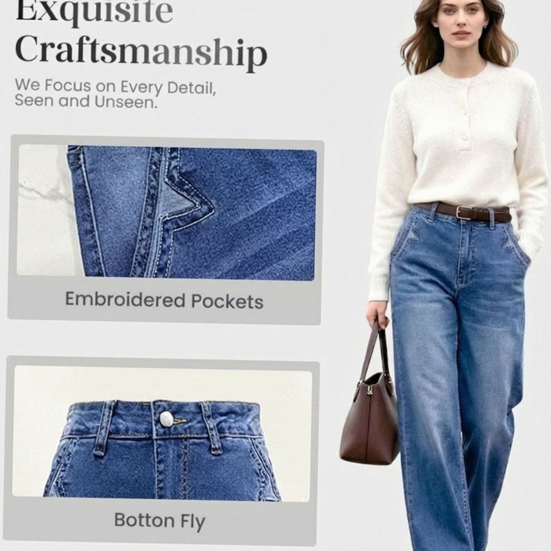 Women's Vintage High-Waist Wide-Leg Jeans