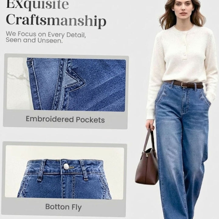 Women's Vintage High-Waist Wide-Leg Jeans