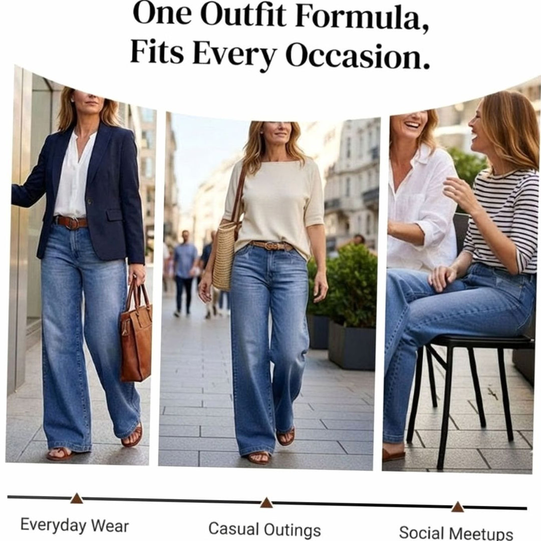 Women's Vintage High-Waist Wide-Leg Jeans