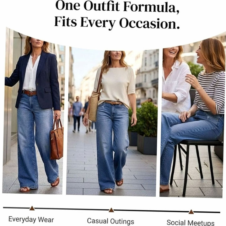 Women's Vintage High-Waist Wide-Leg Jeans