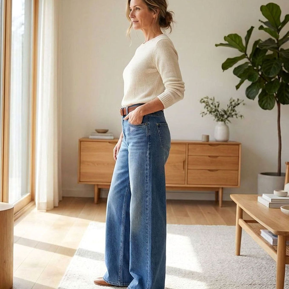 Women's Vintage High-Waist Wide-Leg Jeans