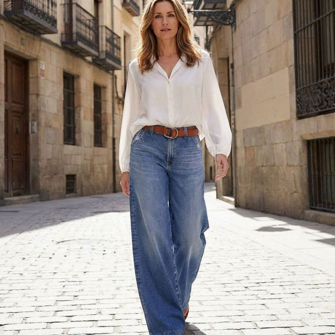 Women's Vintage High-Waist Wide-Leg Jeans