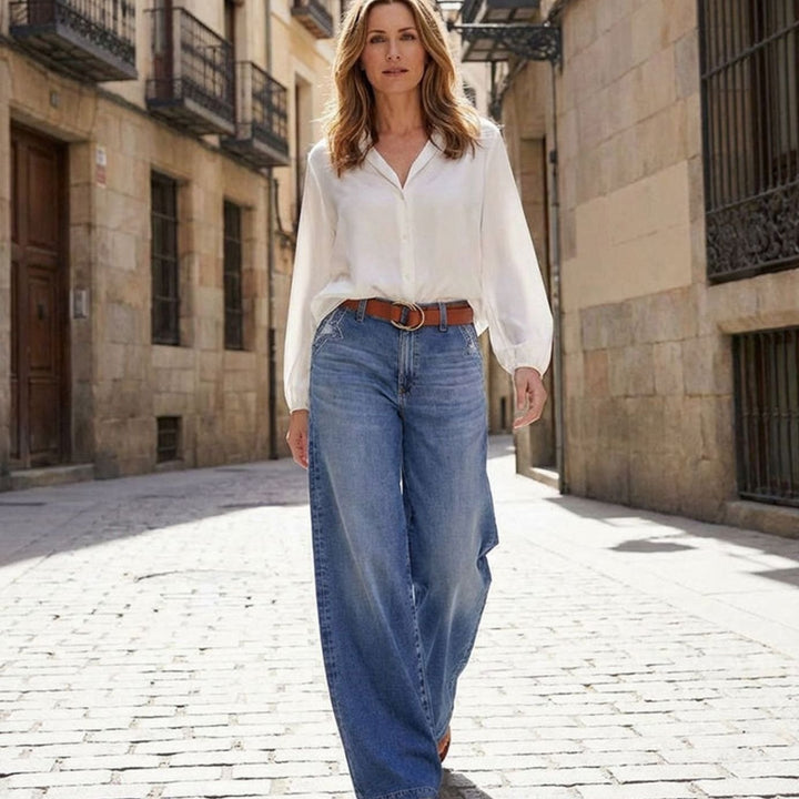 Women's Vintage High-Waist Wide-Leg Jeans