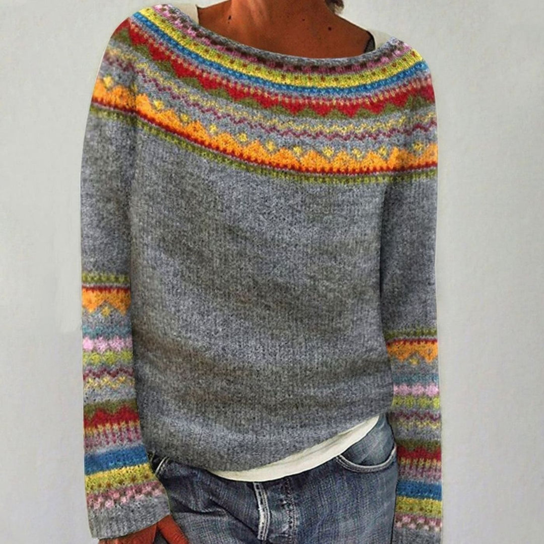 Women's Vintage Striped Fair Isle Knitted Jumper