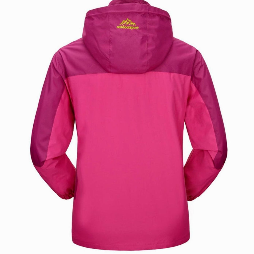 Women's Waterproof Hooded Colorblock Outdoor Shell Jacket