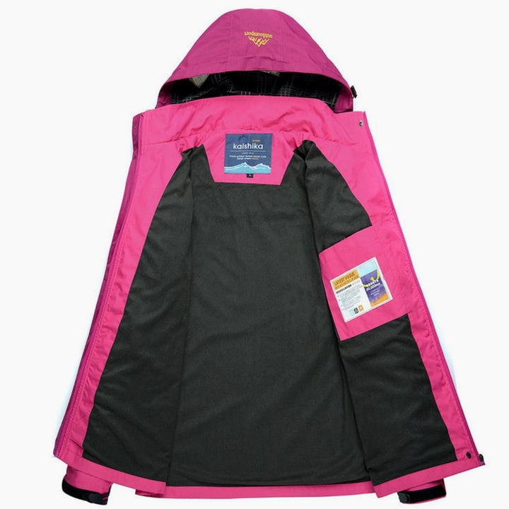 Women's Waterproof Hooded Colorblock Outdoor Shell Jacket