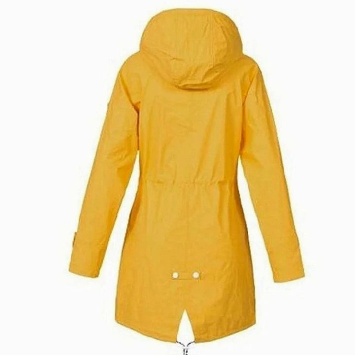 Women's Waterproof Hooded Drawstring Trench Coat