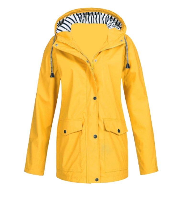 Women's Waterproof Hooded Zip-Up Trench Coat