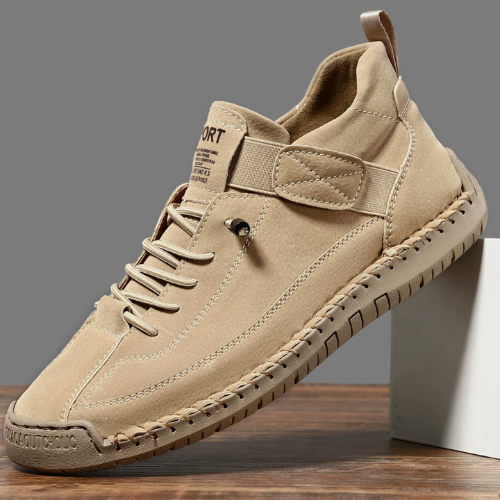 Women's Wide-Fit Orthopedic Leather Sneakers Elastic Panel