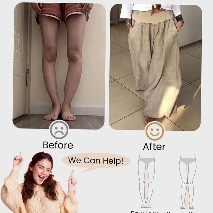 Women's Wide-Leg Elasticated High-Waist Trousers with Pockets