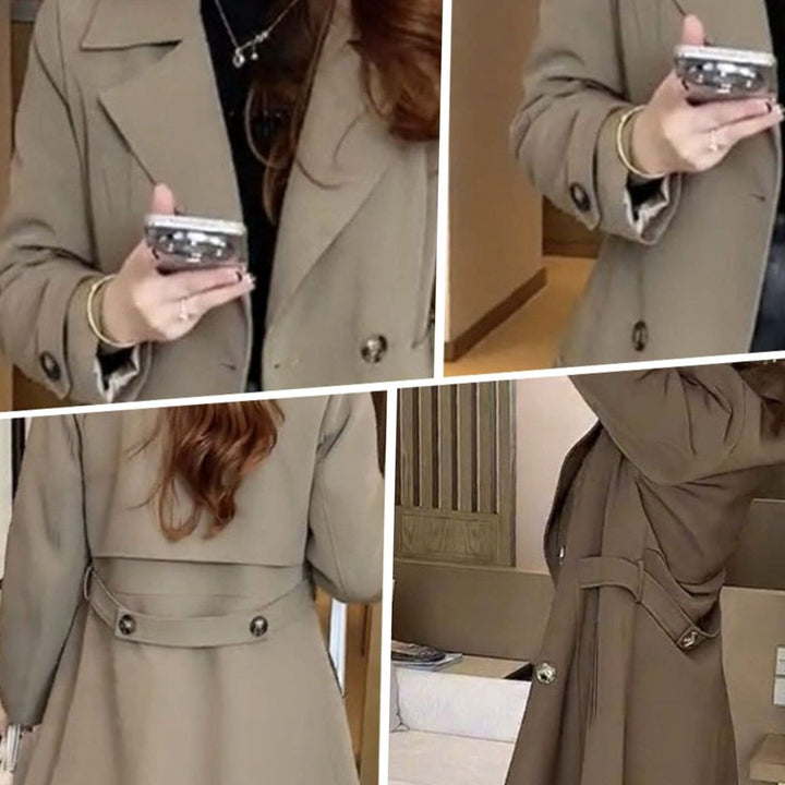 Women's Wool-Blend Oversized Belted Long Trench Coat
