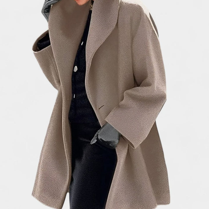 Women's Wool-Blend Oversized Belted Long Trench Coat - Brown